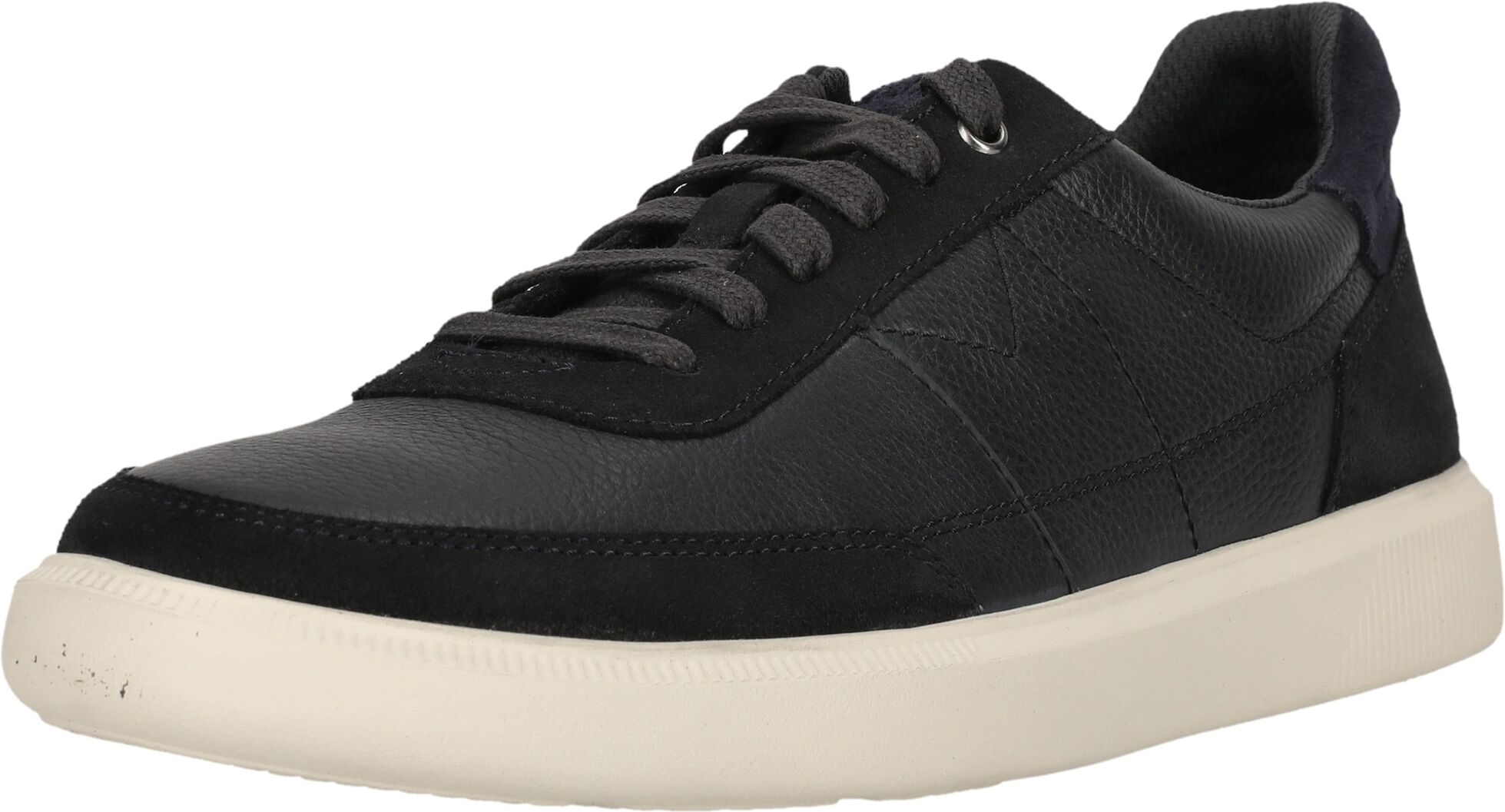 Sneaker CLARKS "Brodin", Herren, Gr. 42,5, blau, Leder, Schuhe Sneaker, in angesagtem Retro-Design