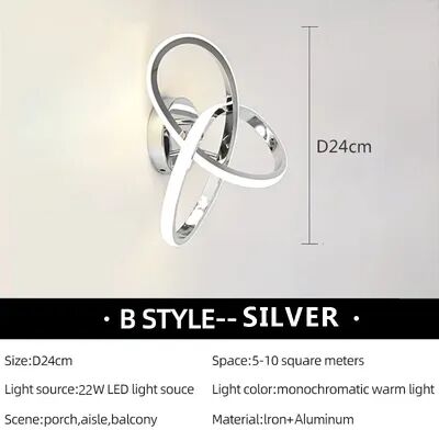 Friendly Fresh Finds Modern LED Wall Lamp For Bedroom Living Room Decorative Lighting silver warm White no Rc