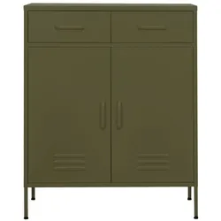 vidaXL Lagerschrank Olivgrün 80x35x101,5 cm Stahl