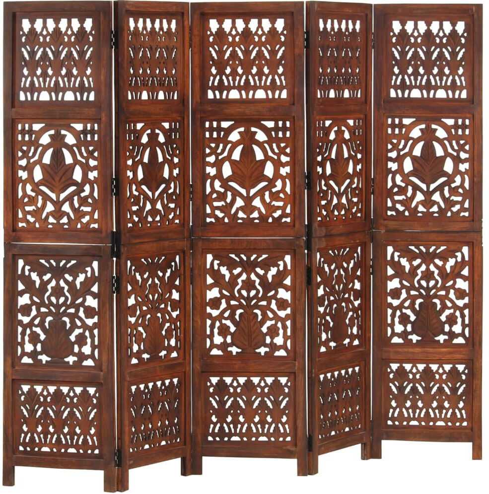 Mistana Blondell 165cm H Folding Room Divider Brown 165cm H X 200cm W X 2cm D