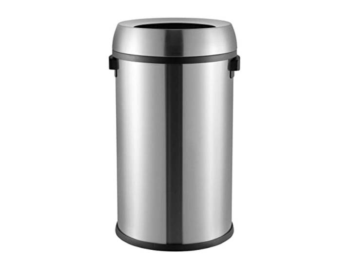 happimess HPM1015A Chuck Küche/Büro, offener Mülleimer, modern, minimalistisch, fingerabdruckfest, für Zuhause, Küche, Waschküche, Büro, Schlafzimmer, Badezimmer, Chrom