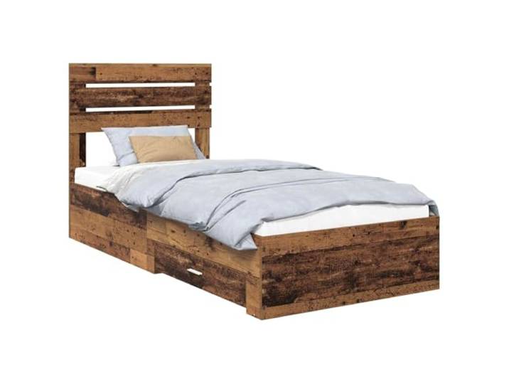 PUGYNBK Bettgestell mit Schublade aus Holz, 100 x 200 cm Integrierte Aufbewahrung, modernes Design, robuste Konstruktion, einfache Reinigung