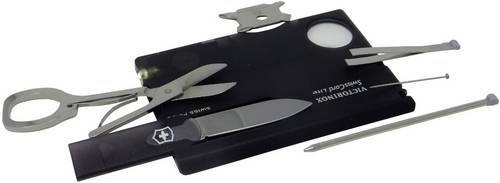 Victorinox SwissCard Lite 0.7333.T3 Taschenwerkzeug-Set Anzahl Funktionen 13 Onyx (transparent)