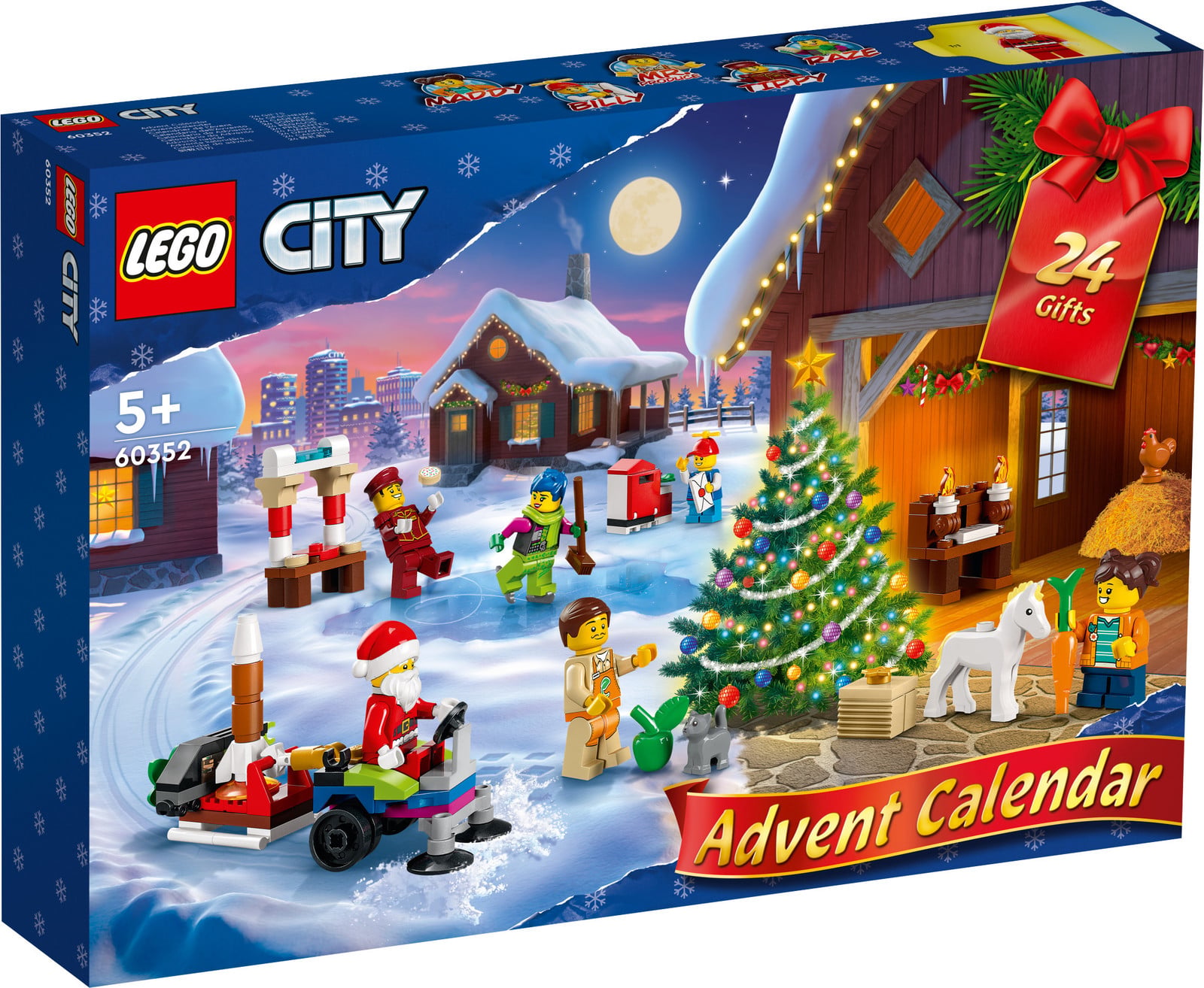 LEGO City Adventskalender 2022 60352 met kerstman-minifiguur en feestelijke speelmat