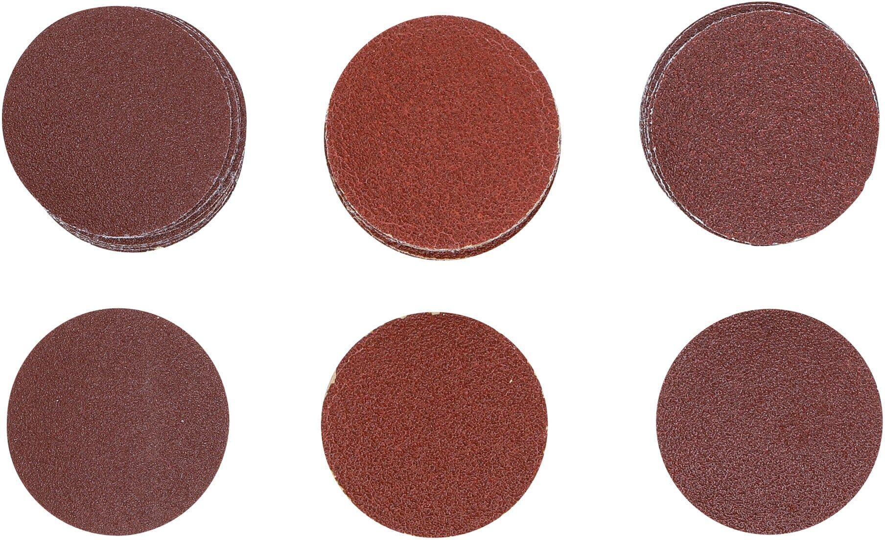 BGS technic Schleifblatt-Satz für Exzenterschleifer 50 mm K 60 - 80 - 120 30-tlg. aus Papier mit Schleifblättern für Exzenterschleifer, 70194)