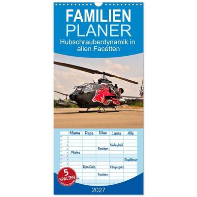 Familienplaner 2027 - Hubschrauberdynamik in allen Facetten mit 5 Spalten (Wandkalender, 21 x 45 cm) CALVENDO