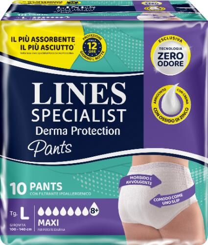 Lines Specialist Derma Protection Pannolone Incontinenza Maxi Taglia L 10 Pezzi