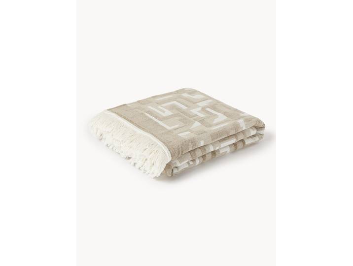 Couvre-lit en jacquard avec franges Fran