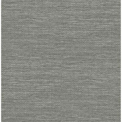 A-Street Prints Malin Grey Faux Grasscloth Wallpaper