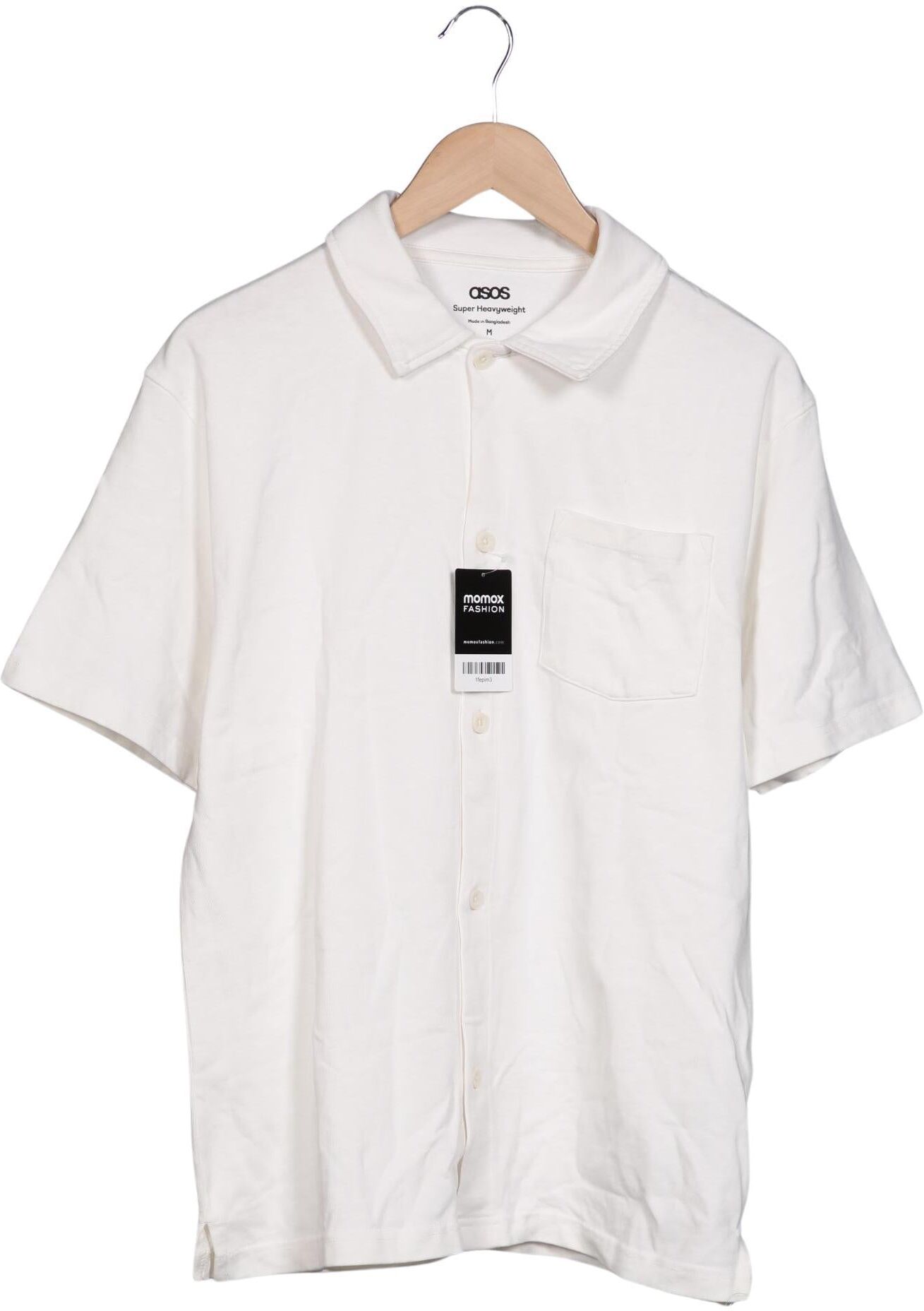 asos Herren Hemd, Weiß, Gr. M, Baumwolle - Second Hand