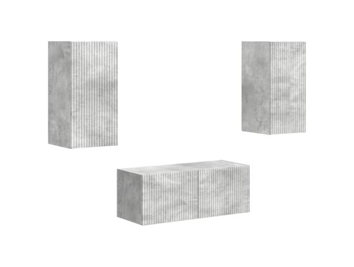 Roanoer TV-Schrank Set Wandmontiert 2-Teilig Beton-Grau Holzwerkstoff Platzsparende Hängeboards fürs Wohnzimmer bieten strukturierten Stauraum und einen modernen Look für Ihr Zuhause.