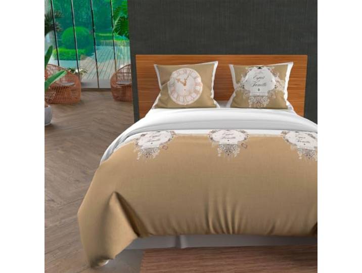 Soleil d'ocre Housse de Couette 260X240 Esprit DE Famille Gris