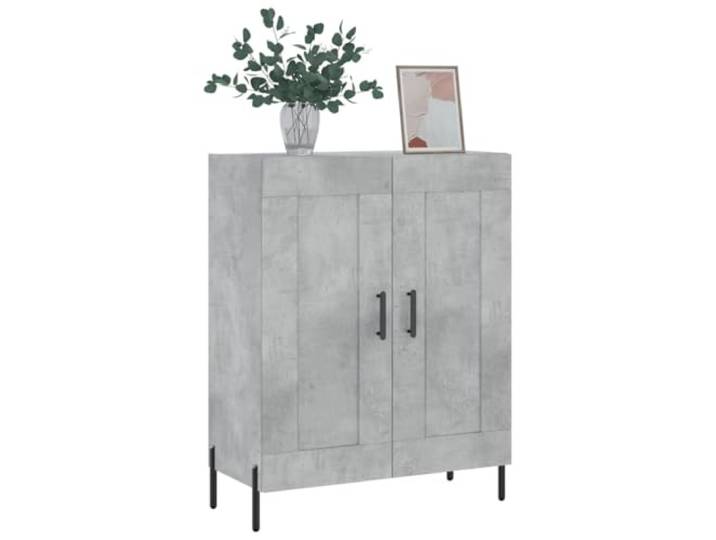 KTHLBRH Anrichte grau Beton 69,5 x 34 x 90 cm Holz mehrschichtig Großer Stauraum, Ausstellungsfläche, feuchtigkeitsbeständiges Material, inklusive Wandbefestigung