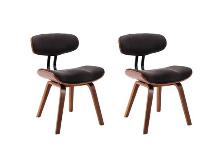 HKLGBVCR Essstühle, 2 Stück, Grau, gebogenes Holz und Stoff Weicher Stoff, gebogener Holzrahmen, 4 Holzbeine, ergonomisches Design, maximal 110 kg pro Sitz