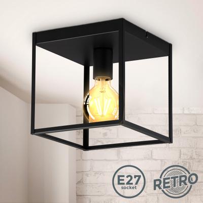 B.K.LICHT Deckenleuchte "Deckenleuchte, schwarz, 1xE27 max. 60W exkl.", schwarz, 1, H: 22cm, 1 Stk., Leuchten, Deckenleuchte