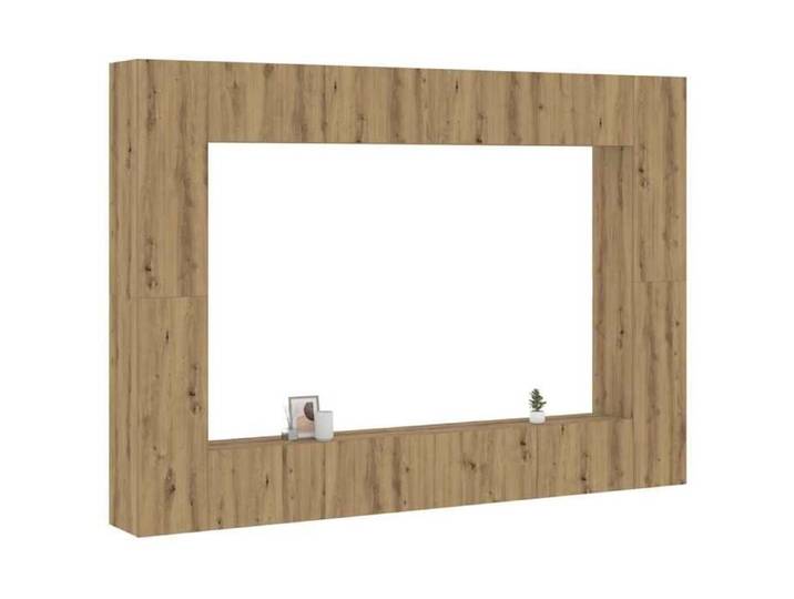 Meubles TV muraux 8 pcs chêne artisanal bois d'ingénierie banc TV meuble hifi centre de divertissement buffet TV