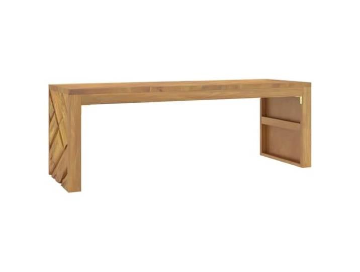 GHVBNMF Couchtisch Massivholz Teak 110x35x38 cm Kaffeetisch Holz Eleganter Wohnzimmertisch aus echtem Teak mit 3D Beinen und gestufter Oberfläche für Dekoration und Pflanzen.
