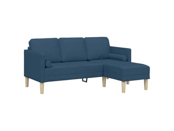 KUTYWEXFM Modulares Ecksofa 3-Sitzer L-Form Couch Set aus Stoff Blau Flexibles 3-Sitzer L-Sofa für das Wohnzimmer mit atmungsaktivem Polyesterbezug und robustem Holzwerkstoff-Rahmen.