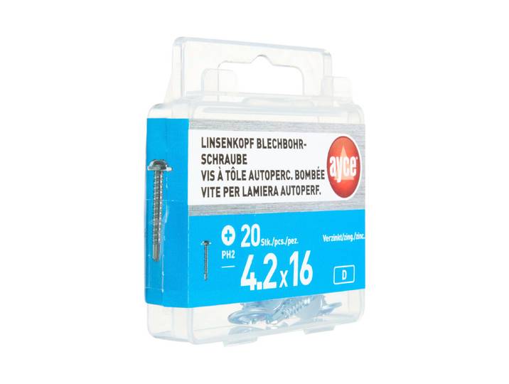 Ayce Linsenkopf-Blechbohrschraube mit Scheibe 16 mm