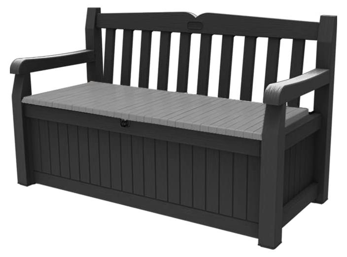 Famanu Gartenbank mit Kissenbox - Grafit, 265 Liter