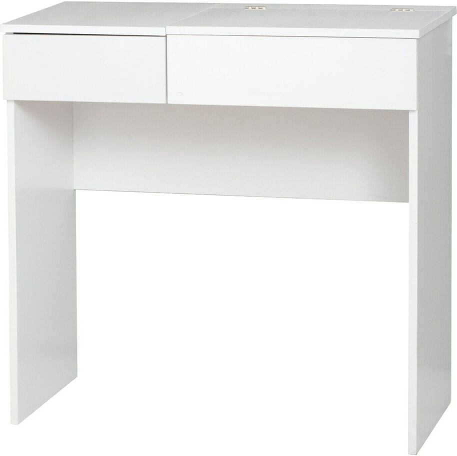 17 Stories Nissim Dressing Table with Mirror White 78cm H X 78cm W X 37cm D