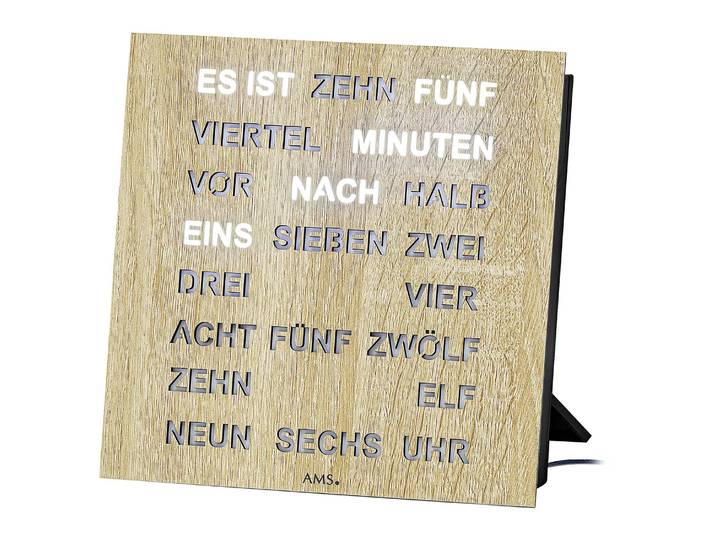 Horloge Wildfeld Polypropylène MDF panneau de fibres à densité moyenne verni 20 x 20cm Marron/Imitation chêne clair