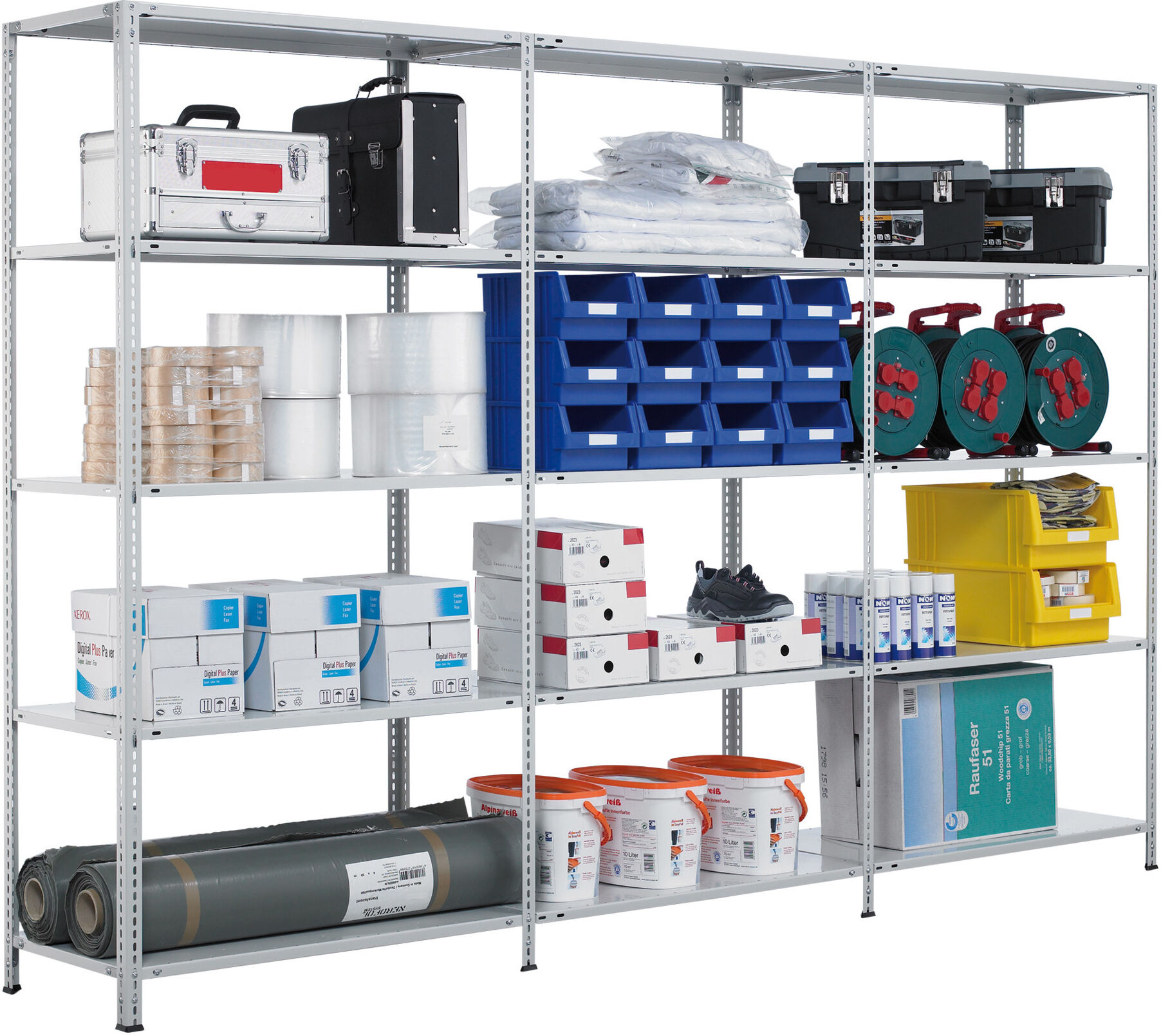 Schulte Grundregal Schraubregal MULTIplus150 2500 x 750 x 600 mm RAL 7035 lichtgrau 6 Fachböden ; Schulte Lagertechnik (30661-75)