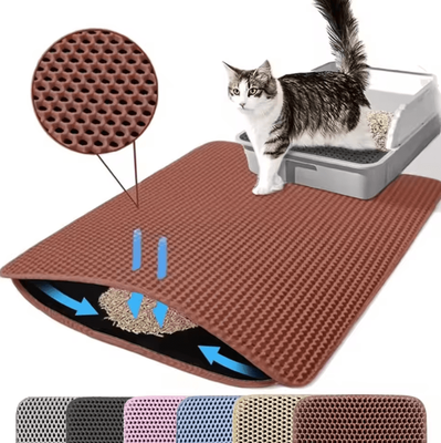 Inspire Curations CleanStep Waterproof Double Layer Cat Litter Mat brown 60x90cm