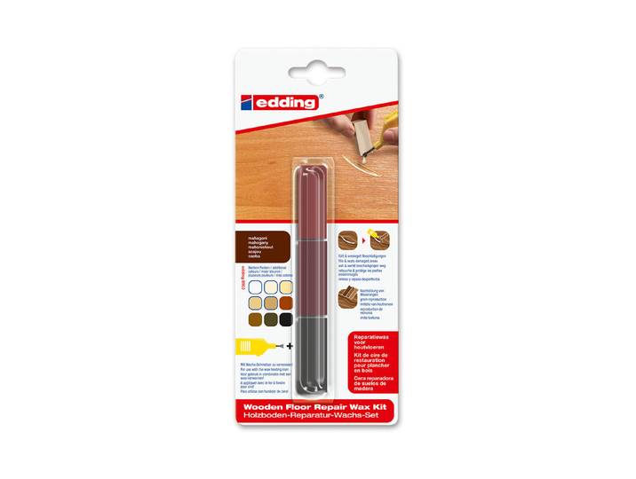 Edding Holzboden-Reparaturwachs-Set Mahagoni