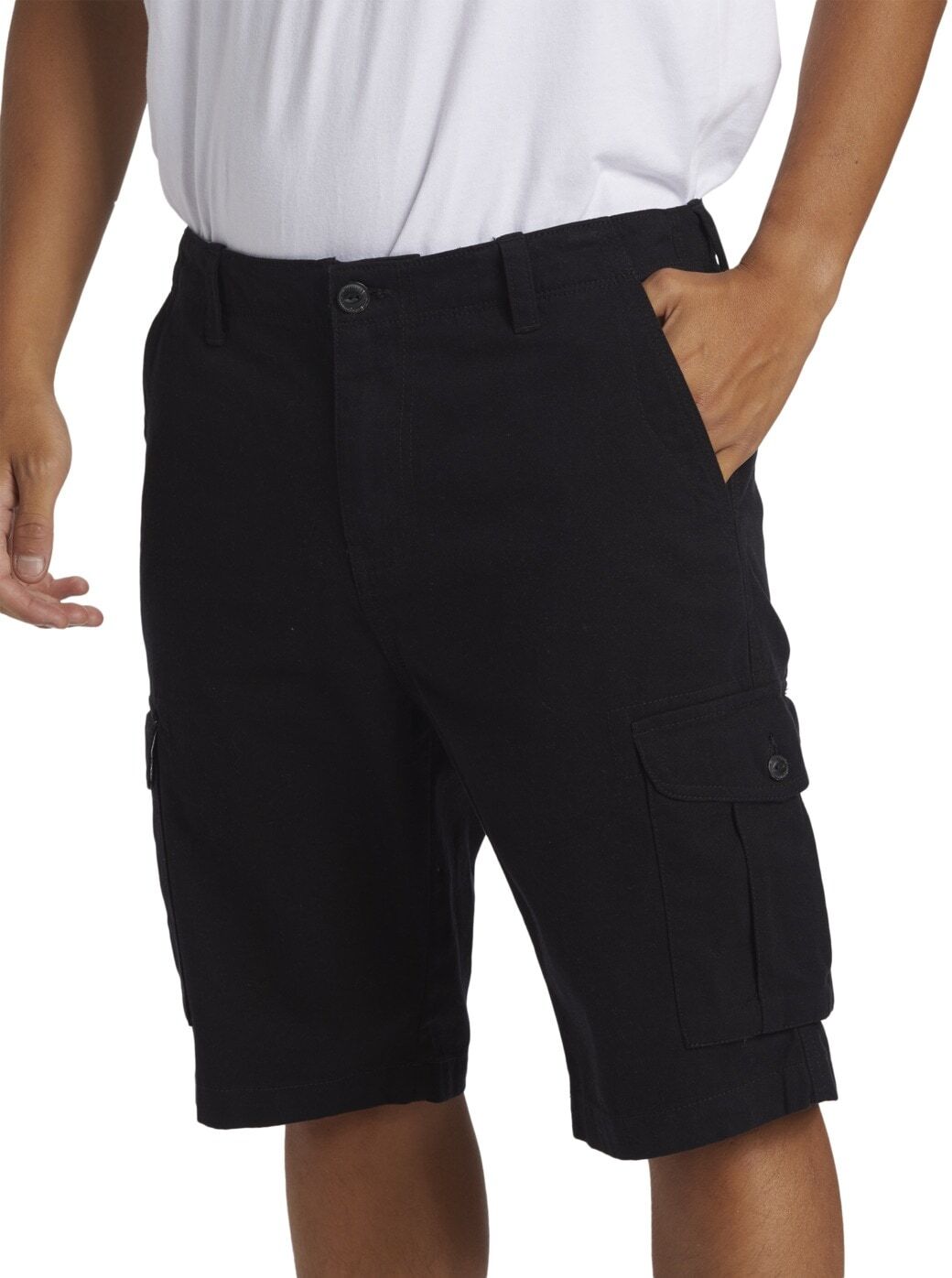 Bermudas QUIKSILVER "Crucial Battle Cargo", Herren, Gr. 28XS, Normalgrössen, schwarz, Obermaterial:100% Baumwolle., Hosen Bermudas schwarz 28XS, Normalgrössen