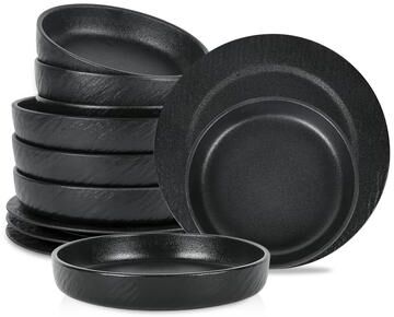 Stone Lain Senso New Bone China Dinnerware Set, Includes Pasta and Dinner Bowls