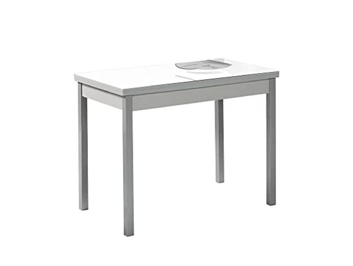 ASTIMESA Küchentisch, Metall, Weiß, 90 x 50 cm - ausgezogen 140 x 50 cm