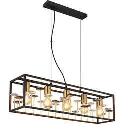 LED Hängeleuchte Deckenleuchte Esszimmerlampe kürzbar Schwarz Metall H 120 cm