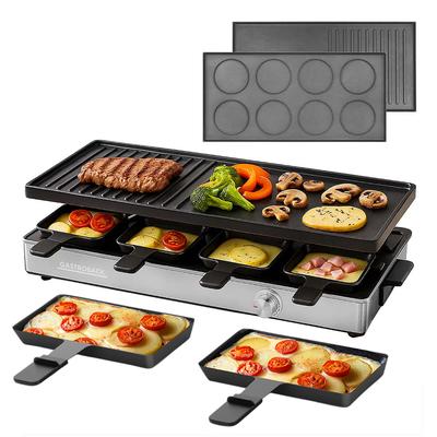 GASTROBACK Raclette "Raclette Grill & Pancake Station", silber, schwarz, Raclettes