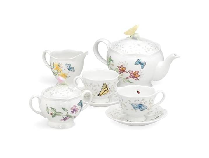 Lenox Butterfly Meadow 8-teiliges Teeservice für 2 Personen, Weiß