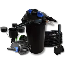 SunSun, Brunnen + Gartenteich, Druckteichfilter 30000l 18W UVC,40W Pumpe Schlauch Skimmer Springbrunnen