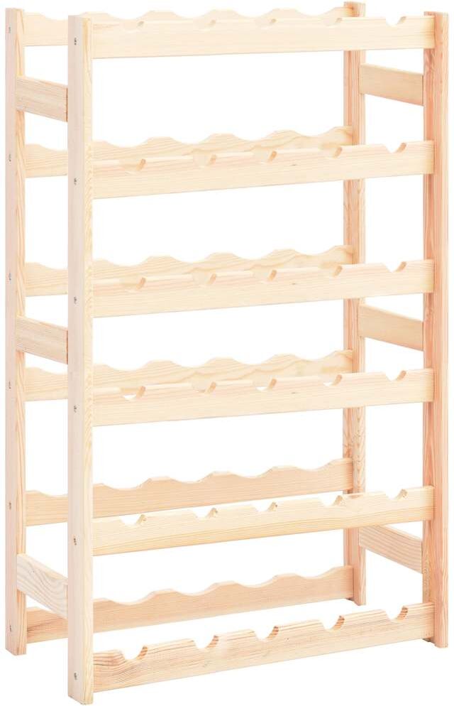 vidaXL Botellero para 30 botellas de madera de pino Beige