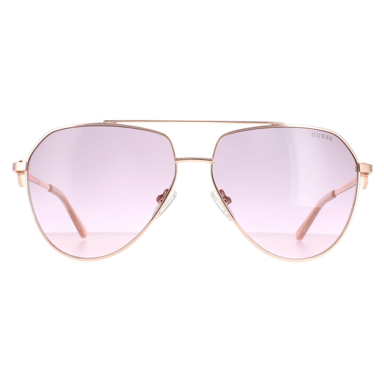 Guess Piloten Dames Shiny Rose Gold Bordeaux Gradient GF6140