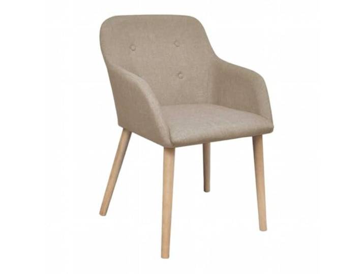 KLGBNCVE Esszimmerstühle 6 STK Beige Stoff Massivholz Eiche Armlehnstühle, Schaumstoffpolsterung, ergonomisches Design, Eichenholzbeine, Wohnzimmer, Esszimmer