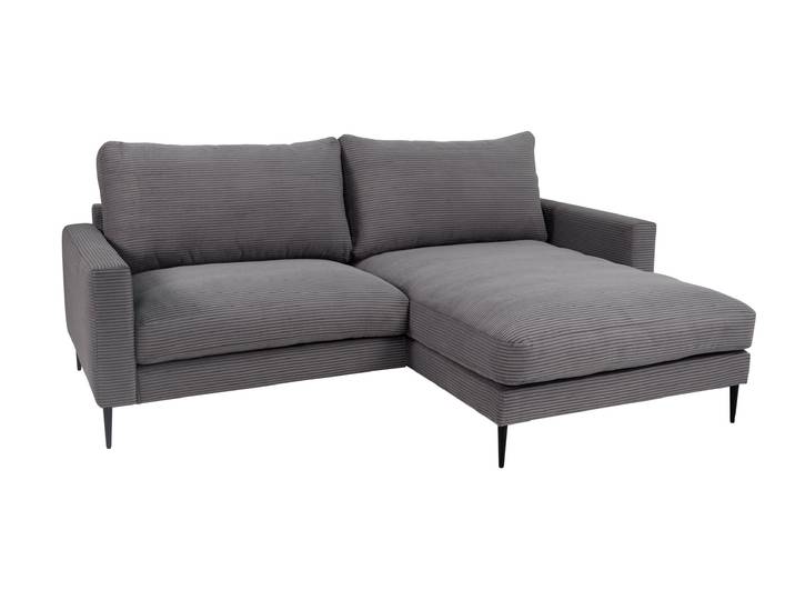 Ecksofa Cord grau 220 x 164 cm - OT rechts - NORDVIK