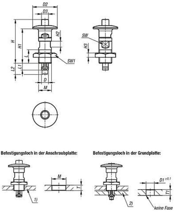 KIPP Sperrbolzen D8,5 T6 Edelstahl blank (K1565.196)