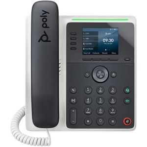 Poly HP Edge E220 Telefon, weiß / dunkelblau, schnurgebunden, mit Bluetooth