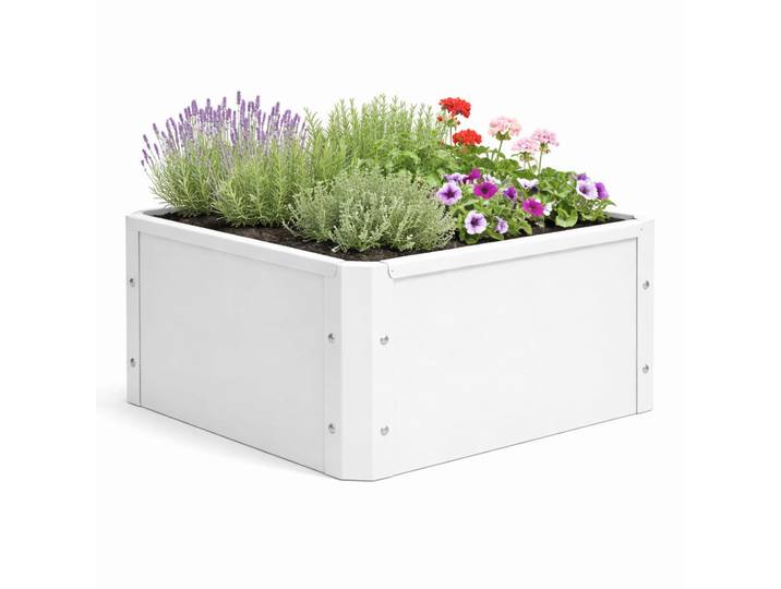 Hochbeet, Weiss, Metall, 52 l, 50x30x40 cm, Gartenzubehör, Hochbeet