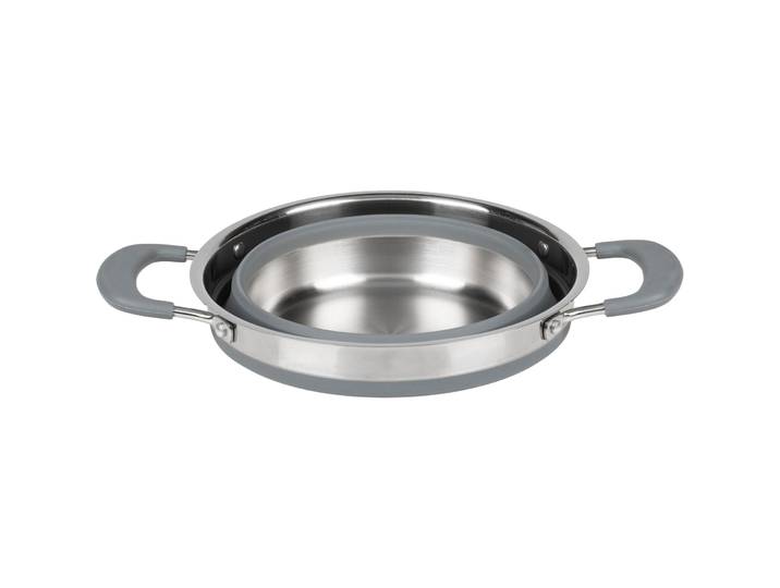 KOOR Topf Alli faltbar grau 1.5 l - Material: Edelstahl/Silikon