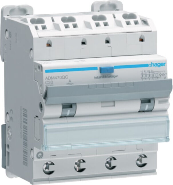 Hager Disjoncteur différentiel 4P 6kA C20A 30mA Type A ADM470QC (ADM470QC)