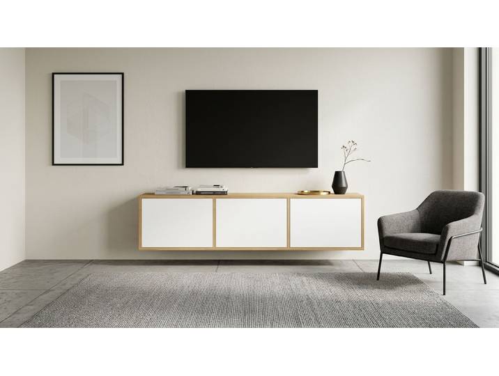 Commode suspendue sur mesure Pickawood Chêne Naturel huilé