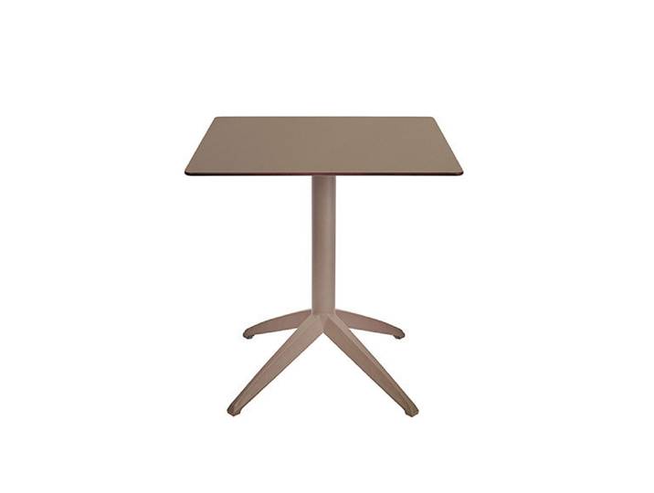 Table pliante Quatro à plateau basculant carrée 70 x 70 cm en polypropylène usage extérieur - Taupe