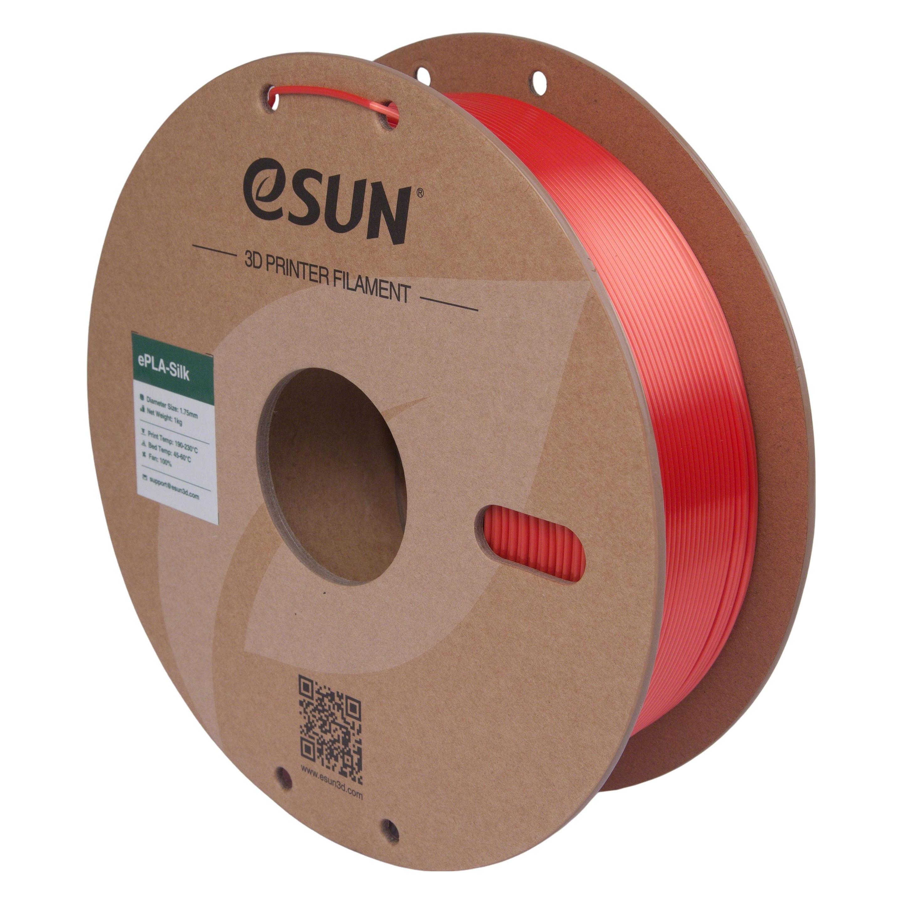 eSUN EPLA-SILK 1,75mm RED 1kg 3D FILAMENT (PLA, 1000 g, 1.75 mm) (EPLA-SILK-P175R1)