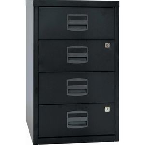 Bisley-Home Standcontainer PFA4S, schwarz, mit 4 Schubladen, abschließbar, Tiefe 40cm