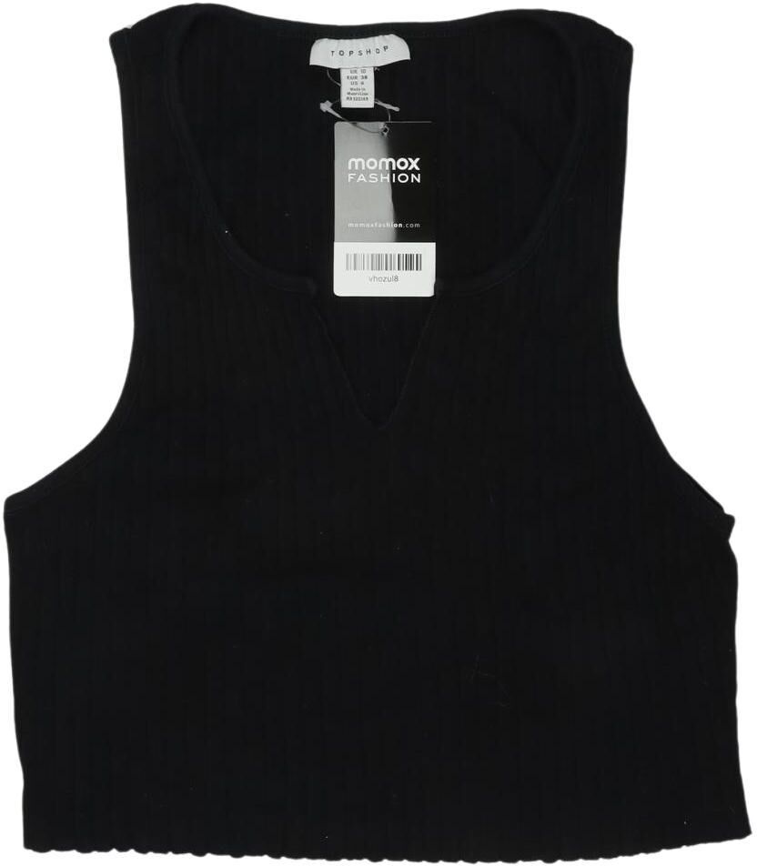 Topshop Damen Top, Schwarz, Gr. EU 38, Baumwolle - Second Hand